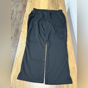 Healing Hands Purple Label Yoga Surgical Black Scrub Pants Women LP Large Petite